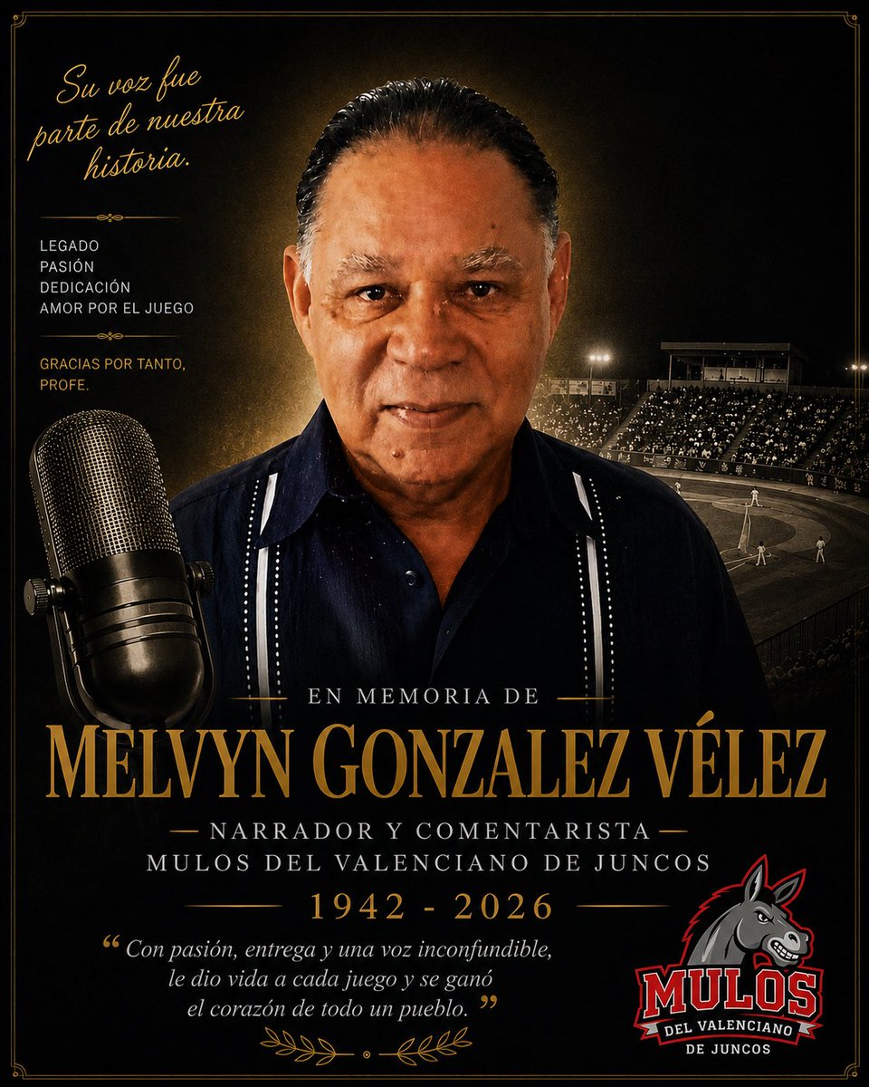 coliceba's tweet photo. La Coliceba y su Pres. Sandrelly Cordova se unen a la pena que embarga el deporte y la radio de PR ante el fallecimiento de Melvyn Gonzalez Velez, narrador y comentarista de los Mulos de Juncos, tambien participo en juegos de nuestra Coliceba. Descansa en Paz uno de los grandes. https://t.co/CiHkHNhEJq