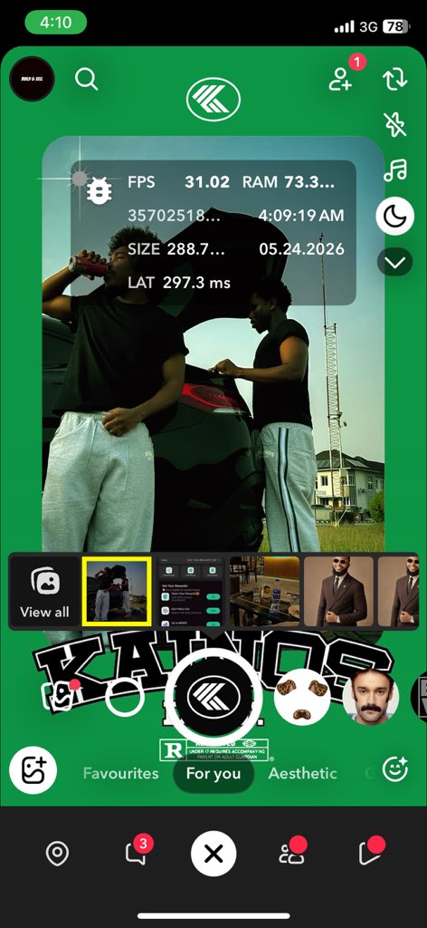 blvqthecreator's tweet photo. I created this Snapchat lens for @kainostrends following their recent pop up for the purpose of creating fans engagement and having to share experiences with this lens on Snapchat.

The green screen feel was inspired by the pop up flyer. https://t.co/4jlvqPpykn