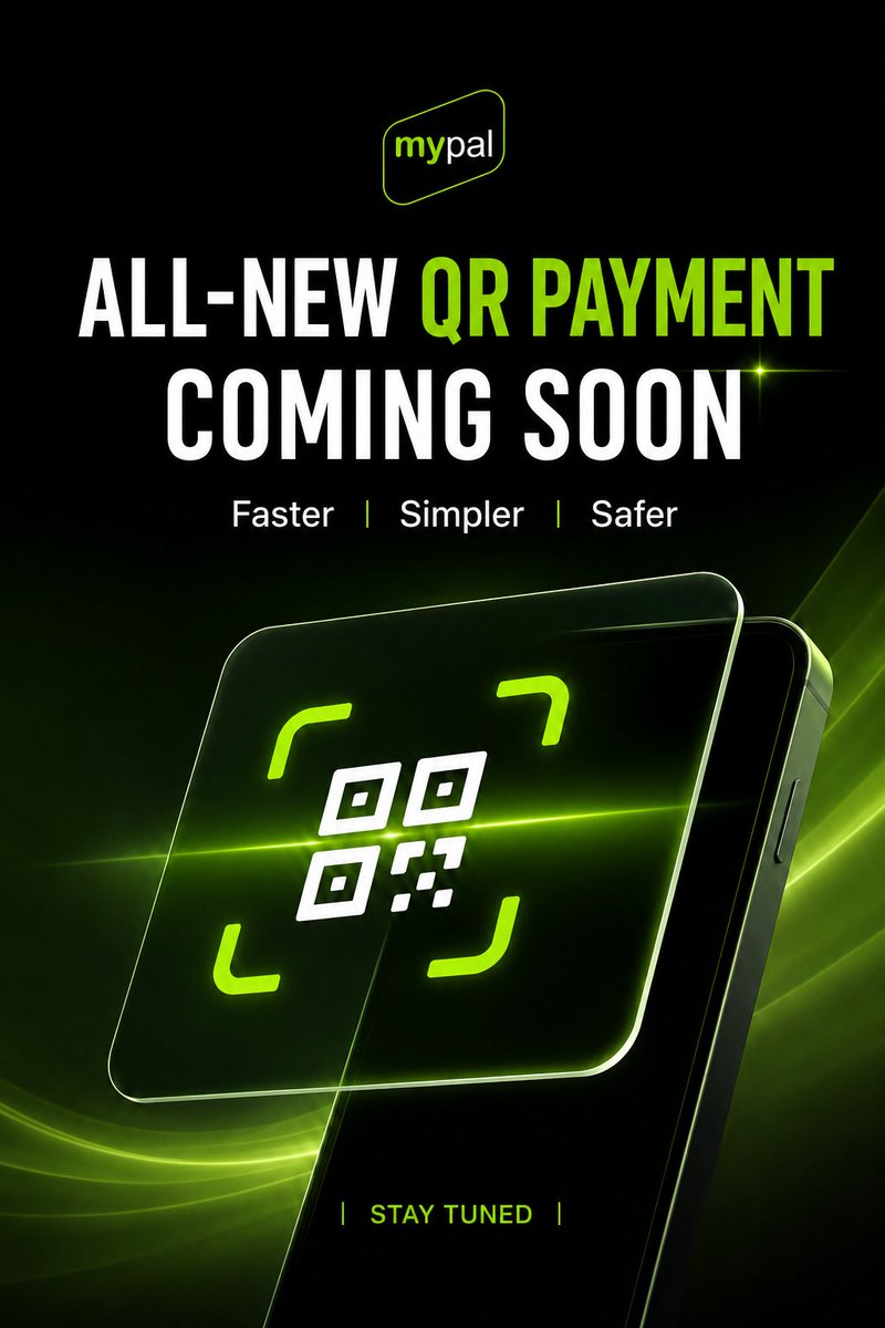 Mypal_Global's tweet photo. Mypal QR Payment is coming soon.
Scan to pay instantly, making payments simpler.
Stay tuned.

#Mypal #QRPayment  #ScanToPay #PayInSeconds #EasyPayment #StayTuned https://t.co/MSYkMx0wuG