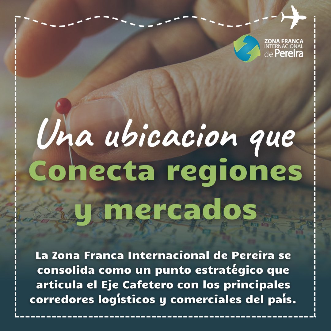 ZFIP's tweet photo. La ubicación estratégica es uno de los principales factores que determinan la eficiencia y competitividad de una operación logística. Desde la Zona Franca Internacional de Pereira facilitamos la conexión entre el Eje Cafetero, las regiones productivas del país. https://t.co/WABvMLJF8x