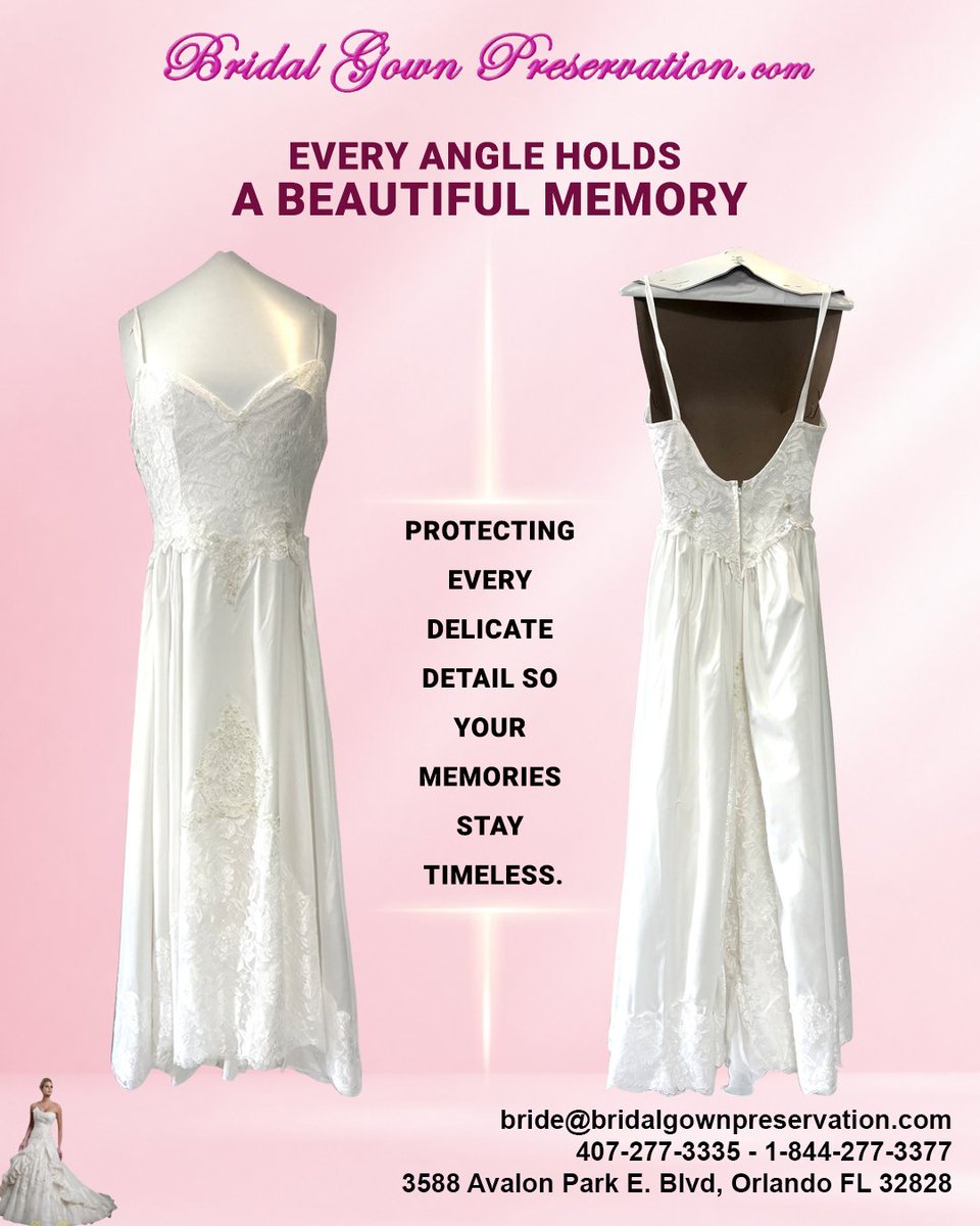 bridalgownpres's tweet photo. Your wedding gown deserves more than storage — it deserves lasting care. 🤍

Keep your gown protected from stains &amp; yellowing with expert cleaning, restoration, and preservation services.

Turn your cherished dress into a timeless keepsake for generations to admire. https://t.co/OCzfVbhVOU