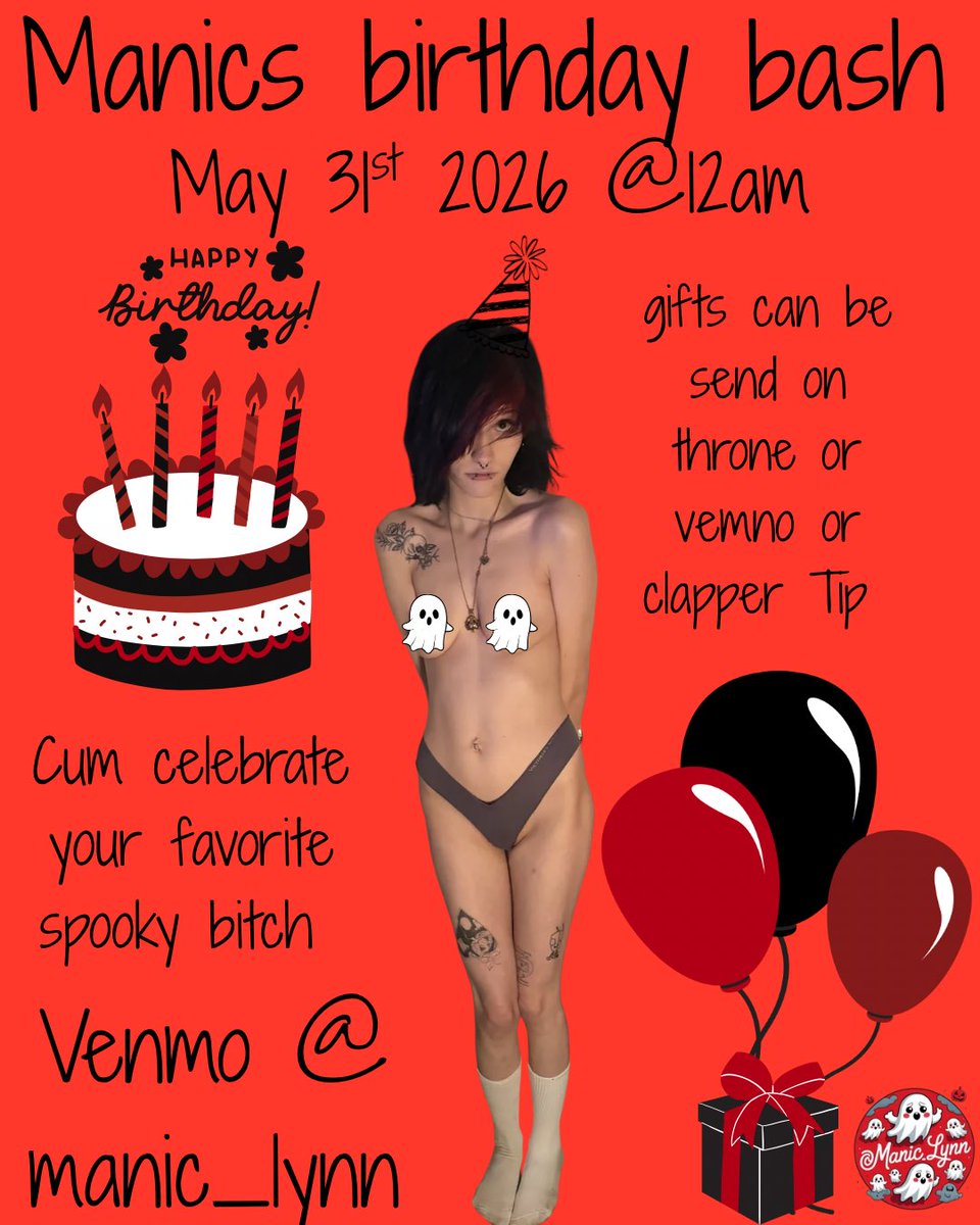 Manic_lynn's tweet photo. 🤘🏻‼️My birthday is coming up! Cum spoil me! 🤘🏻‼️ https://t.co/Kr07eCbVu2 #sexyalt #gothgirl #onlyfans #birthday #spoilme #goodgirl https://t.co/G1hjZmTG5y