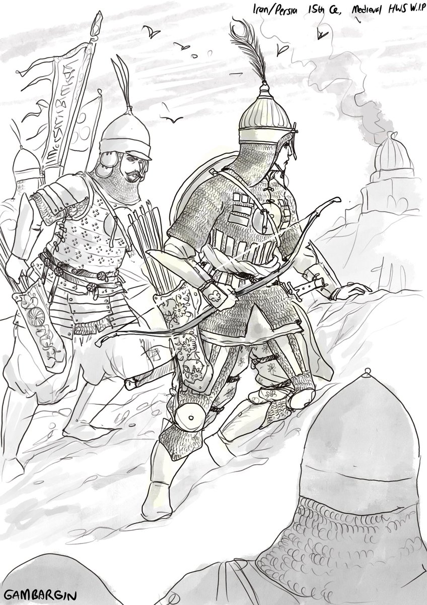 gambargin's tweet photo. Trouble in the East

A W.I.P sketch for the medieval HWS series, portraying 15th century Iran, based on the Timurid Shahnameh…though I think there’s a bit of anachronism here. https://t.co/RU4aDVqWf1