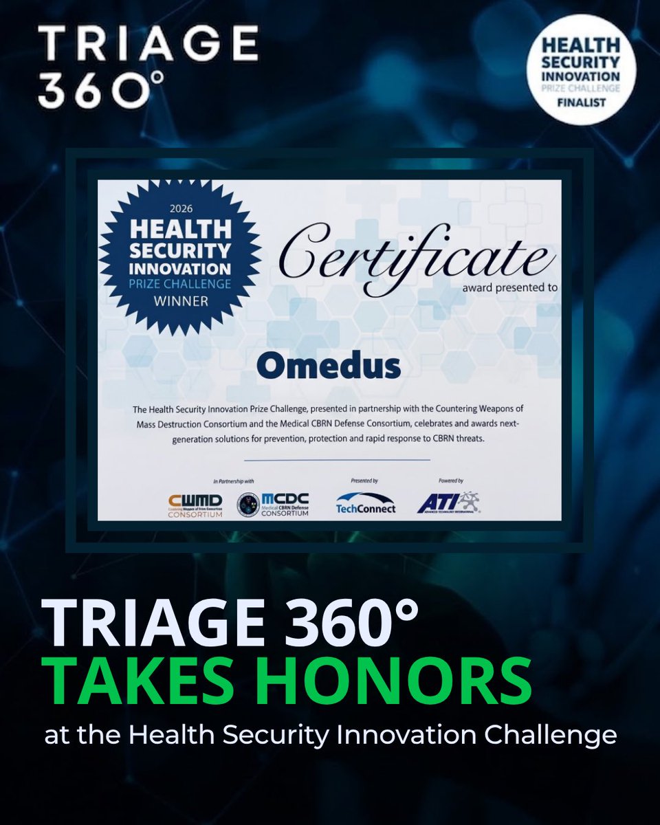 TRIAGE_360's tweet photo. An incredible week for Triage 360, placing as a winner at the Health Security Innovation Challenge

Message from CEO Jessica Queen on slide 3

#triage #medtech #startup https://t.co/pwMUf4udaD
