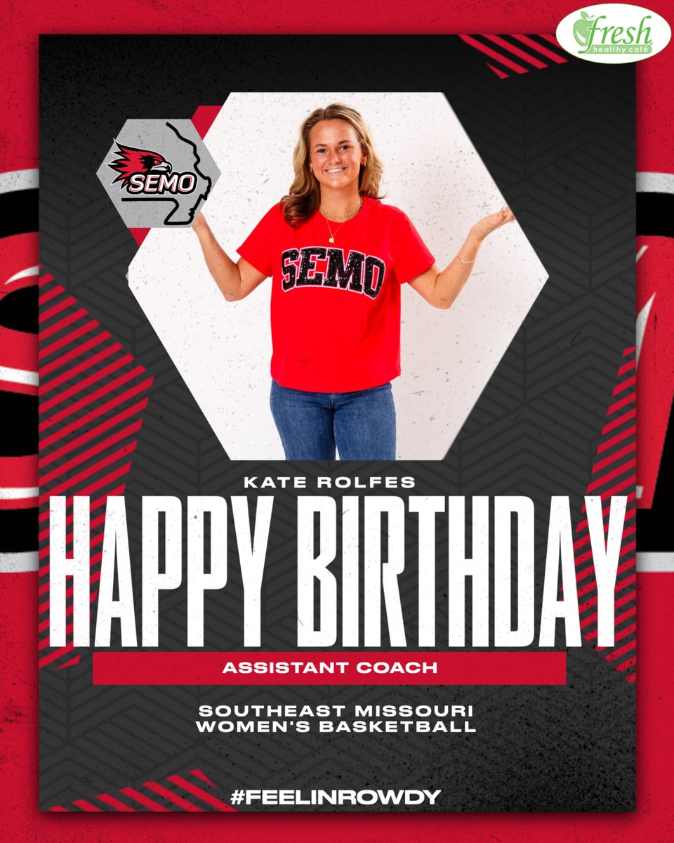 OfficialSEMOWBB's tweet photo. Happy Birthday to our Assistant Coach, Kate
Rolfes‼️ 🎉

Thank you for all you do for our program, and we hope
that you have a great day!

#FeelinRowdy x #FindAWay https://t.co/lyH6QCmZkw