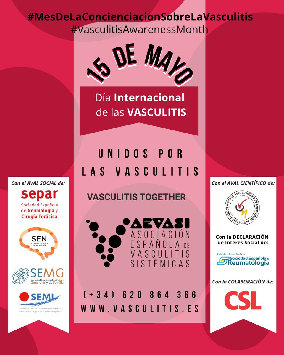 SENefrologia's tweet photo. 🫥 #INVISIBLEperoREAL | 15 de mayo · Día Internacional de las Vasculitis
🩺 Las #vasculitis sistémicas son enfermedades autoinmunes e inflamatorias que no se ven, pero cambian vidas
🤝 Desde la @SENefrologia nos unimos a la campaña de concienciación de @vasculitisES 
📲 Comparte este mensaje y ayúdanos a darle visibilidad 
💙 Invisible para muchos. Real para nosotros.