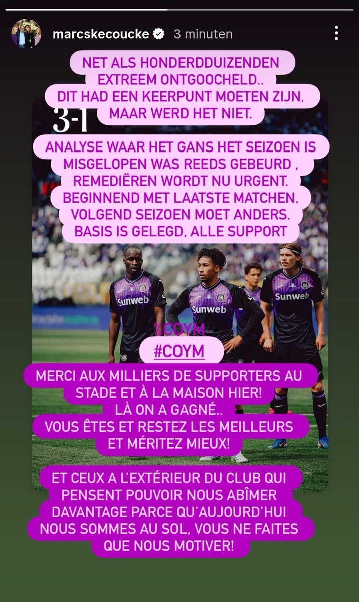 Purple_RSCA_'s tweet photo. Marc Coucke on instagram. 💜✨️ https://t.co/yMtPKq658D