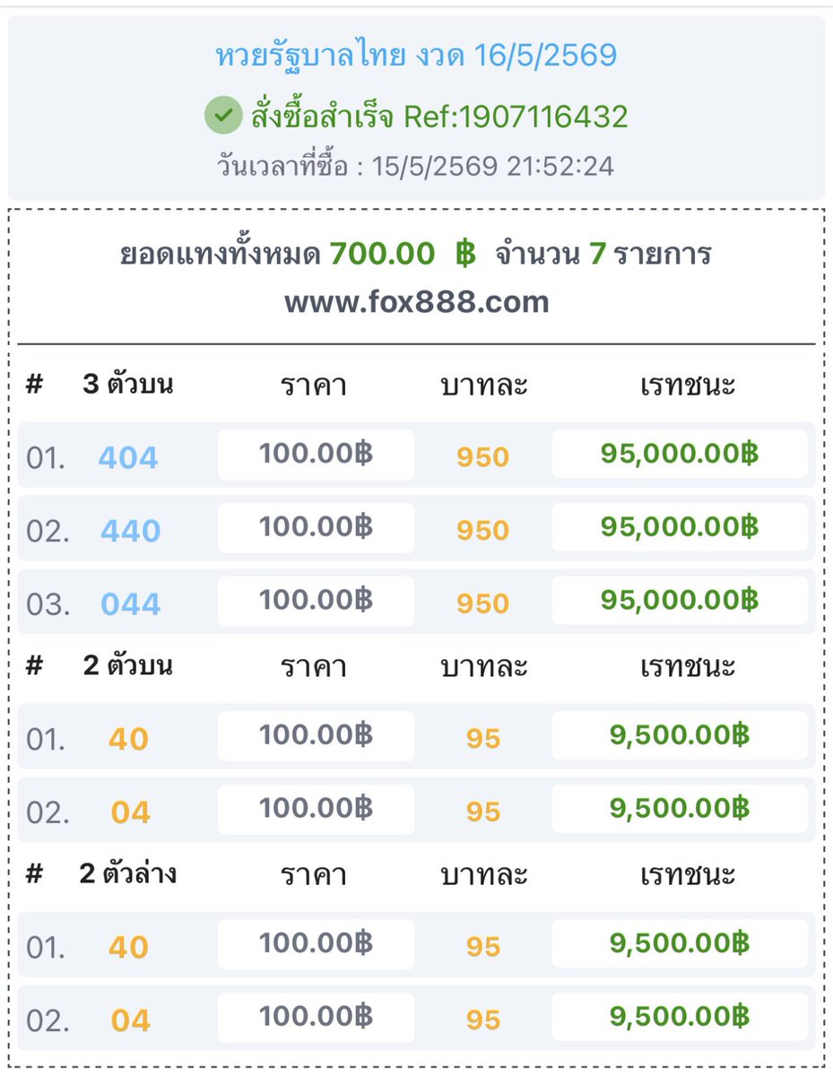 รับซื้อหวยไทย-ลาว-ฮานอย tweet media