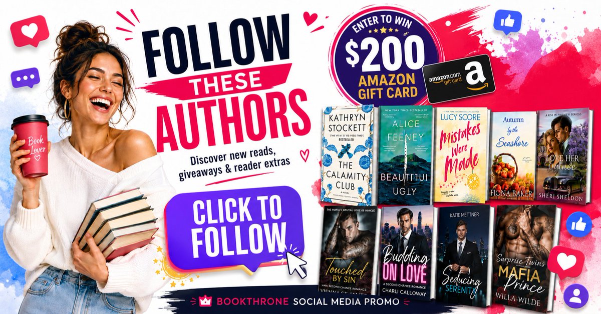 book_throne's tweet photo. 🎉🎁We're giving away a $200 Amazon Gift Card.🎁
🎀 For your chance to win, please follow our authors on their social media platforms.
https://t.co/7YgaVhNJJb
#bookthrone #giveaway #giveawaycontest #sweepstakes #entertowin #supersale #kindle #kindlebooks #kindlereads #kindledeals https://t.co/isHgbqJFog