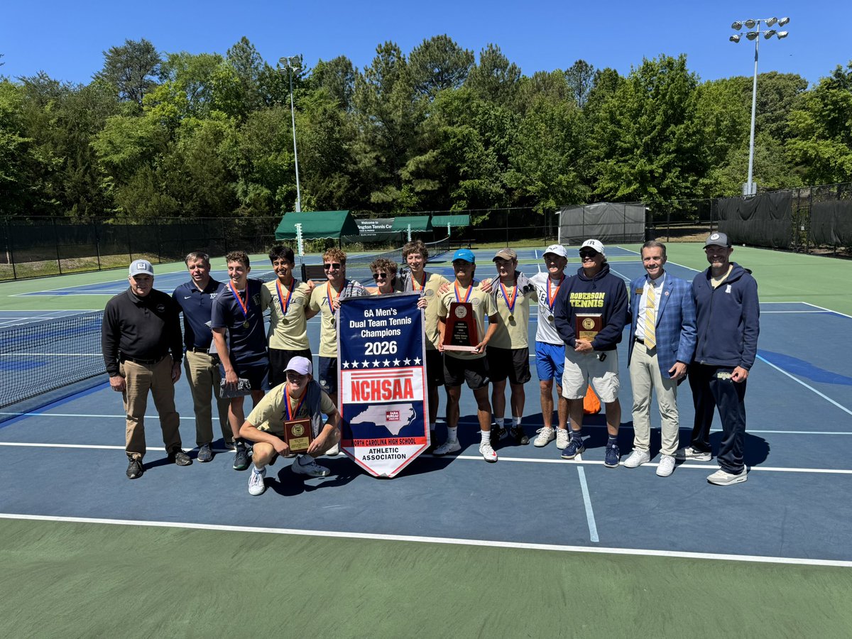 Dr_Rob_Jackson's tweet photo. Congratulations to the 6A @NCHSAA Menβs Tennis State Champions TC Roberson High School! The Rams won in dominant fashion 5-1! Go Rams! #LeadTheClimb https://t.co/Sg6aEZGX0o