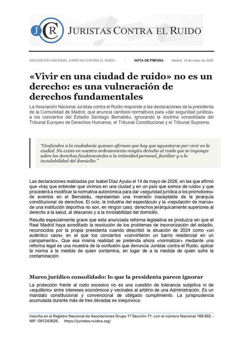Juristas contra el Ruido tweet media
