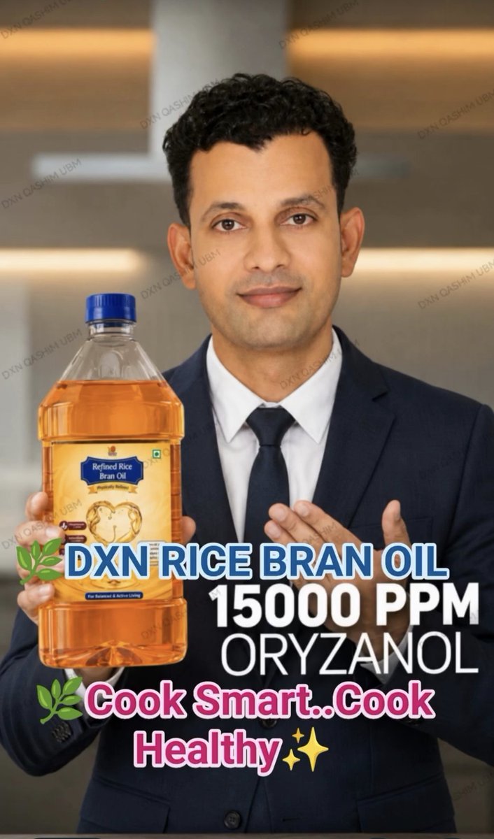 MdQashim's tweet photo. 🌾 Benefits of DXN Rice Bran Oil 🌿
✅ Supports heart health
✅ Rich in antioxidants &amp; Vitamin E
✅ Helps manage cholesterol
✅ High smoke point for healthy cooking
✅ Light taste &amp; suitable for daily use
✅ Contains healthy fats for overall wellness
Cook smart. Live healthy #dxn https://t.co/aCyUvSaKtX