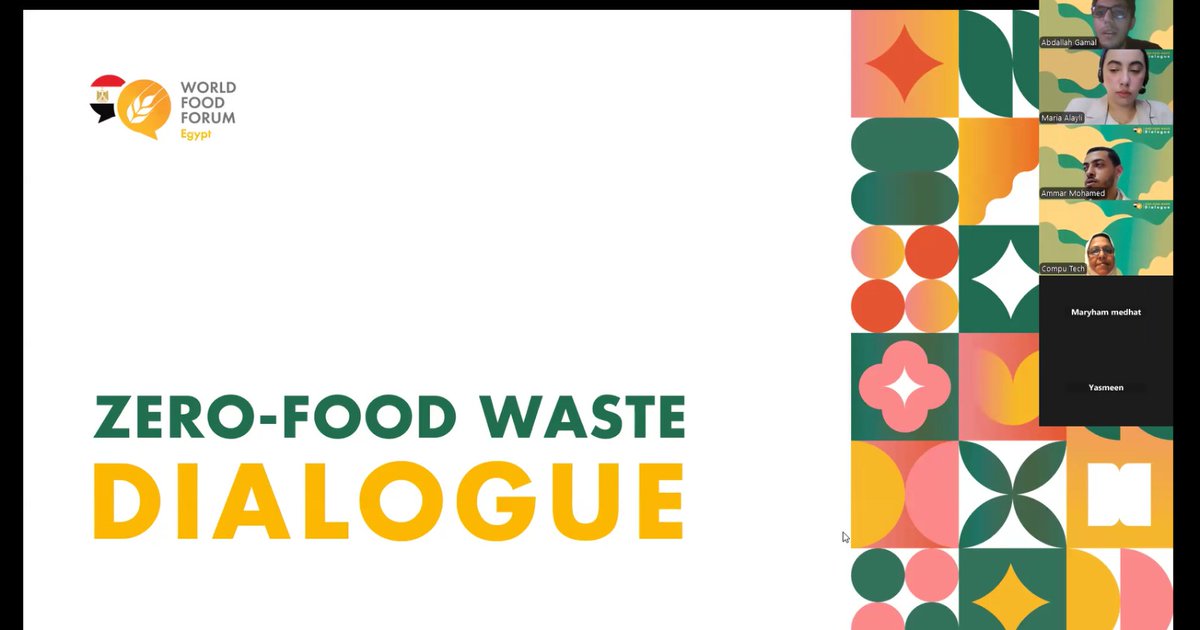 WFF_Egypt's tweet photo. Highlights from the open dialogue on reducing food waste and stakeholder contributions through effective youth participation to achieve "zero-food waste”.

#منتدى_الأغذية_العالمي #مصر #استدامة #صفر_هدر 
#WorldFoodForum #Egypt #ZeroFoodWaste  #YouthAction #FoodSystems #Act4Food https://t.co/wcWyNRkyH8