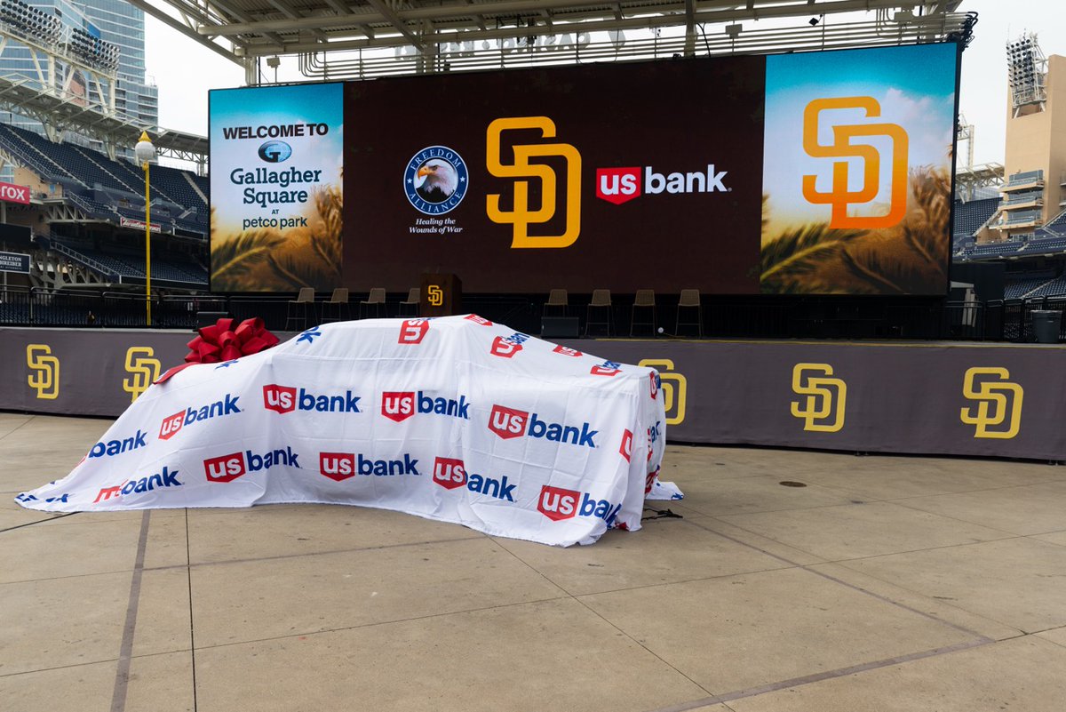FreedomAlliance's tweet photo. On May 19, we will gather in San Diego to honor service, sacrifice, and resilience. 🇺🇸

Freedom Alliance, in partnership with U.S. Bank and the San Diego Padres, will present U.S. Marine Corps Sergeant Povas Miknaitis with a new, payment-free vehicle.

📅 Tuesday, May 19, 2026
 ⏰11:00 a.m. PT
 📍Gallagher Square at Petco Park