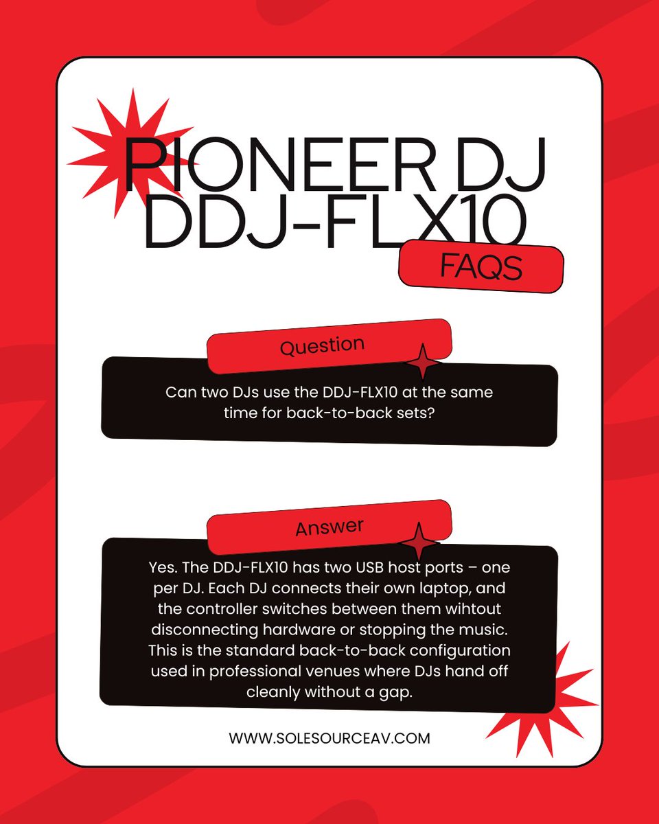 SoleSourceAV's tweet photo. It's FAQ Friday! 🎛️ Answering your top questions on the Pioneer DDJ-FLX series + Focusrite Scarlett 4th Gen lineup. What do you want answered next week? 👇 https://t.co/Z2l8Od9zhQ