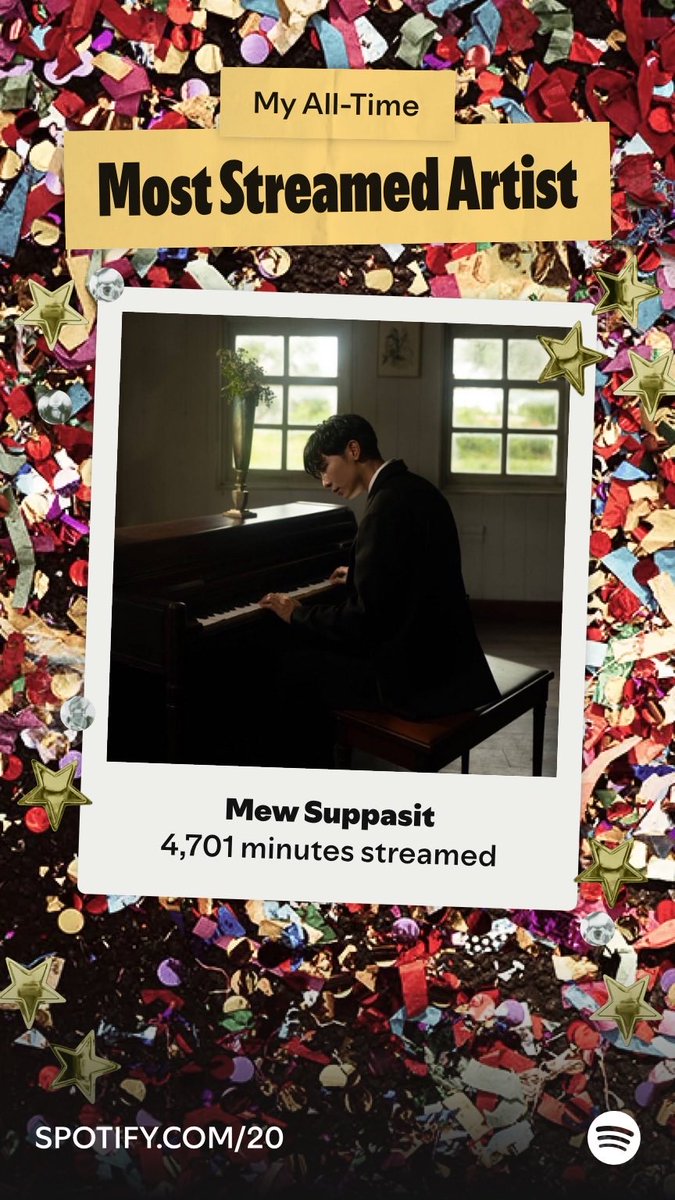 tej_2104's tweet photo. Mew Suppasit is my all-time most streamed artist on Spotify, since 5/9/19. Go find out yours at Your Party of The Year(s)! 

Awww 🥹🎀 

@Msuppasit https://t.co/AHQ18aYnMZ https://t.co/PZfphZNqqA