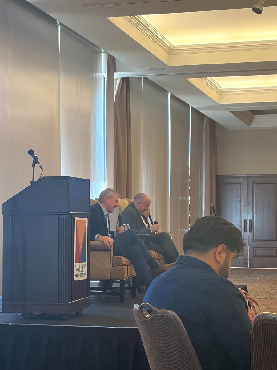 ValleyPartners's tweet photo. Makovsky and Princell sit down to chat more about the progression of the Sky Harbor Airport and how we could help advocate for the growth of the airport. https://t.co/yXLkGbYQaj