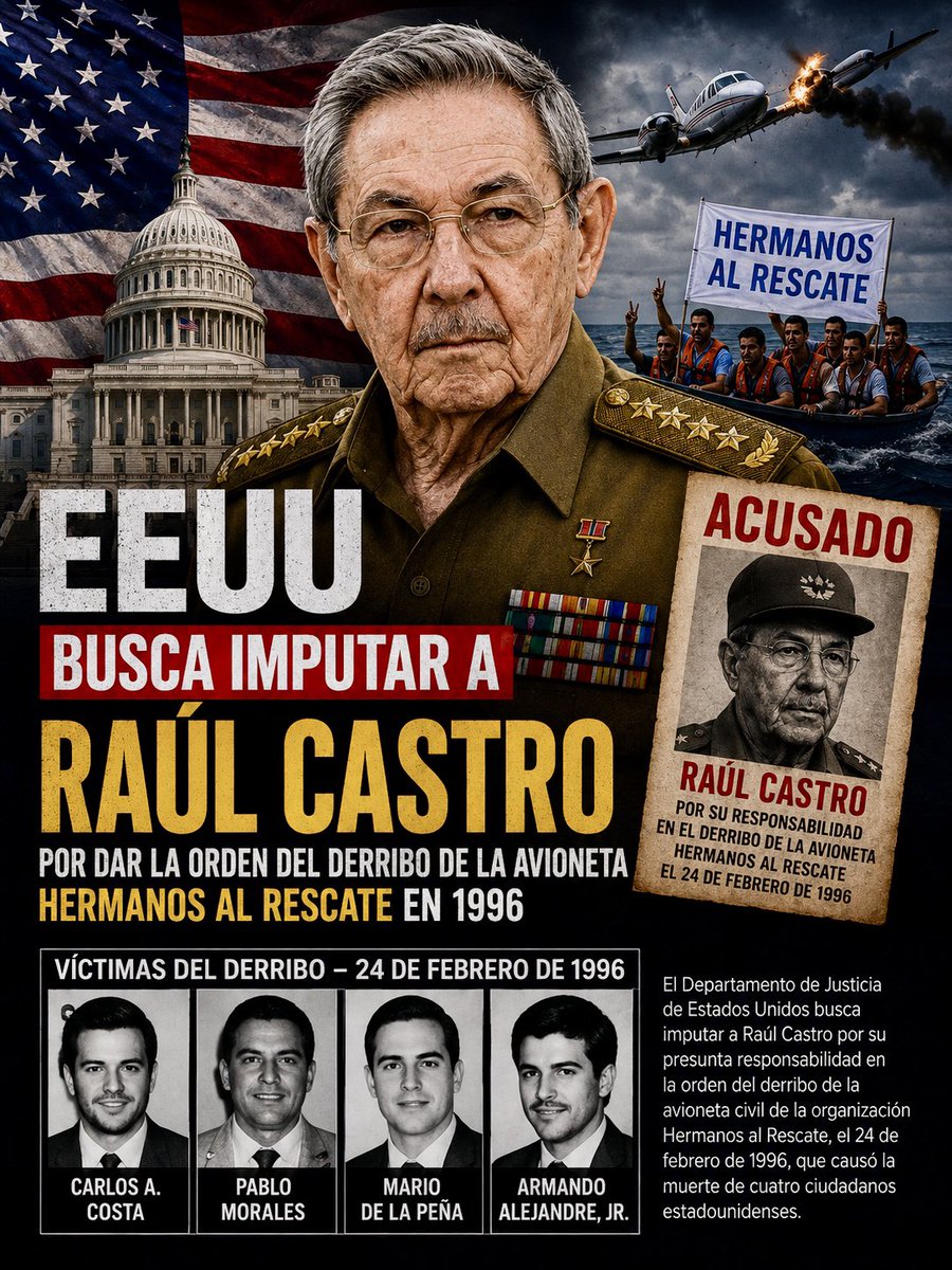 ACTIVEEEUU's tweet photo. 🚨 EEUU busca imputar a Raúl Castro‼️ https://t.co/PGj1G7wSOG