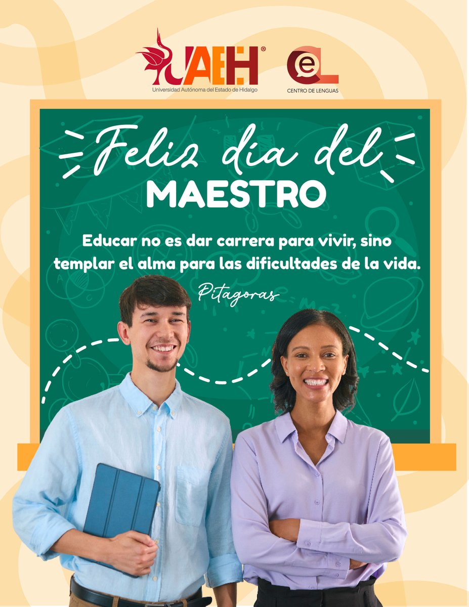uaeh_cel's tweet photo. Ser maestro es sembrar futuro todos los días. ¡Gracias por cultivar sueños y conocimiento!
Congrats teachers!
#DíaDelMaestro https://t.co/VKZHQ46tlF