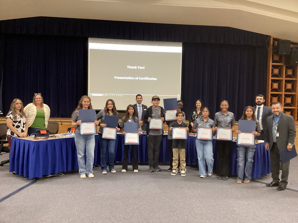 SBUSD_NEWS's tweet photo. Congratulations to the Student Leadership Council for a great presentation at the May 14 Board Meeting. They shared information on the student experience, including providing input to our Local Control and Accountability Plan. So proud of this amazing group of students! #OurKidsRock