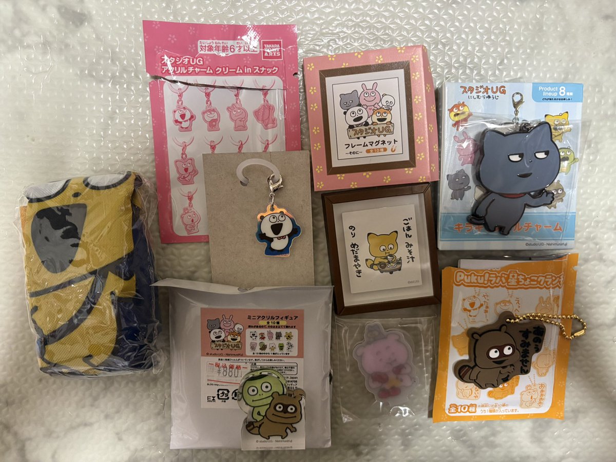 M_9999R's tweet photo. スタジオUG にしむらゆうじ　交換
フレームマグネットそのに
きらきらメタルチャーム
Puku!ラバ星ちょこクランチ
ミニアクリルフィギュア
アク��ルチャーム　クリームinスナック

譲
ごきげんぱんだ
わるめのねこ
金田コン
かっぱとたぬき
ぴこちゃん
求
ラブラビット

郵送希望です
別種交換可 https://t.co/rCaAAmL52a