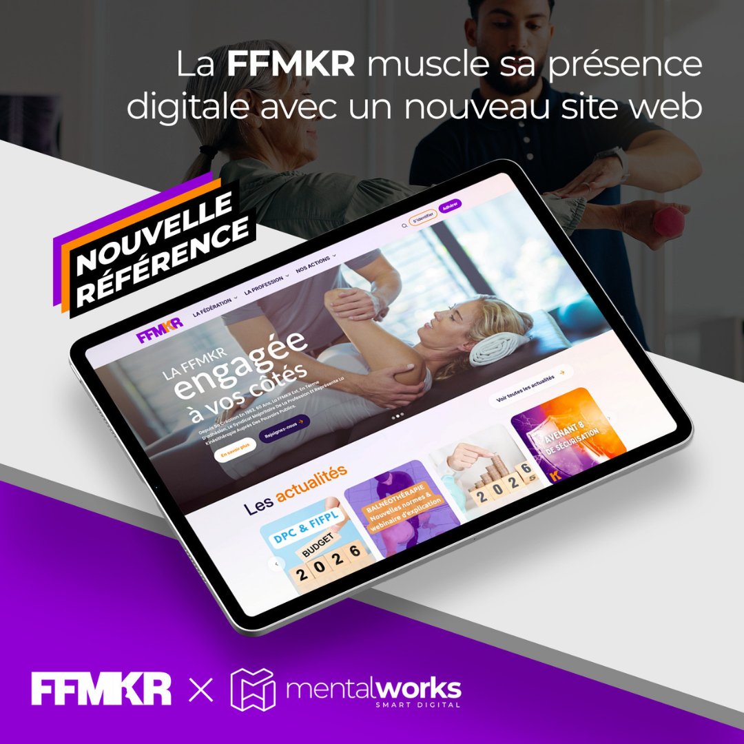 mentalworks's tweet photo. 💆‍♀️ La FFMKR donne un nouveau souffle à son écosystème digital

Nous sommes heureux d’accompagner la FFMKR — Fédération Française des Masseurs Kinésithérapeutes dans la refonte de son site web et de son espace adhérents. https://t.co/cCKVaeaq4O