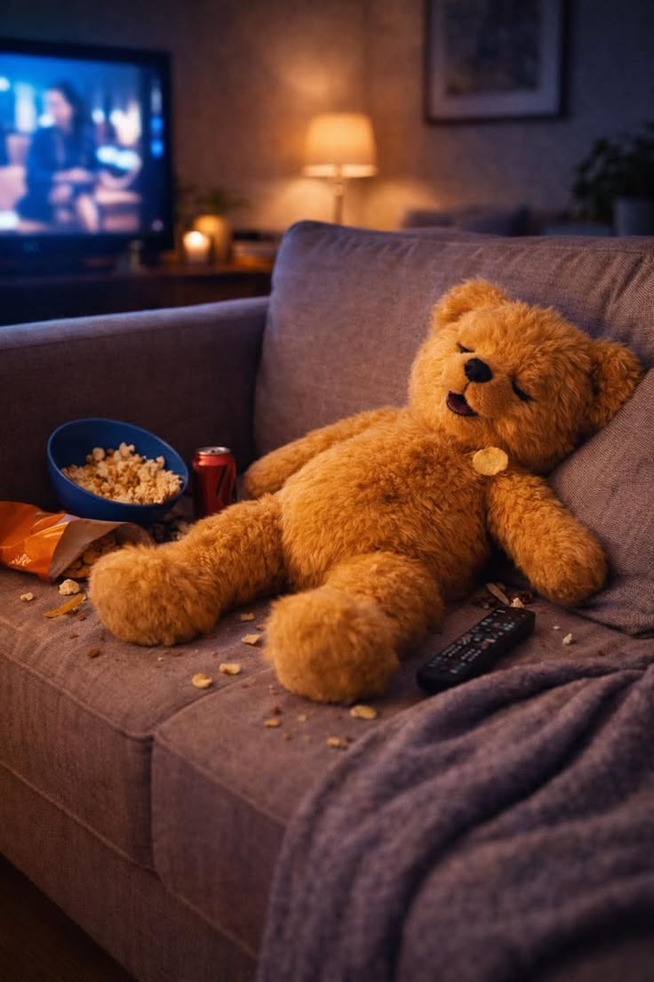 Naim434343's tweet photo. Current mood: movie on, snacks everywhere, and zero responsibilities 🧸🍿
#CozyNight #TeddyBear #RelaxMood #MovieTime #ComfortVibes https://t.co/ZGH22oFKES
