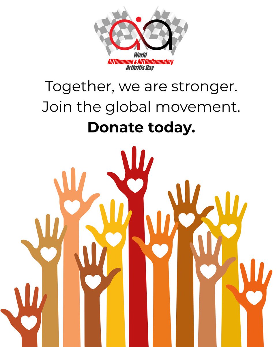 AIArthritisDay's tweet photo. Autoimmune and autoinflammatory diseases affect millions, yet awareness still lags behind.

World AiArthritis Day exists to close that gap.

Donate today: https://t.co/hpFaFoVGwD

#AiArthritisDay #LearnArthritis #DRIVEawareness #autoimmune #autoinflammatory https://t.co/xUrSFbpTno
