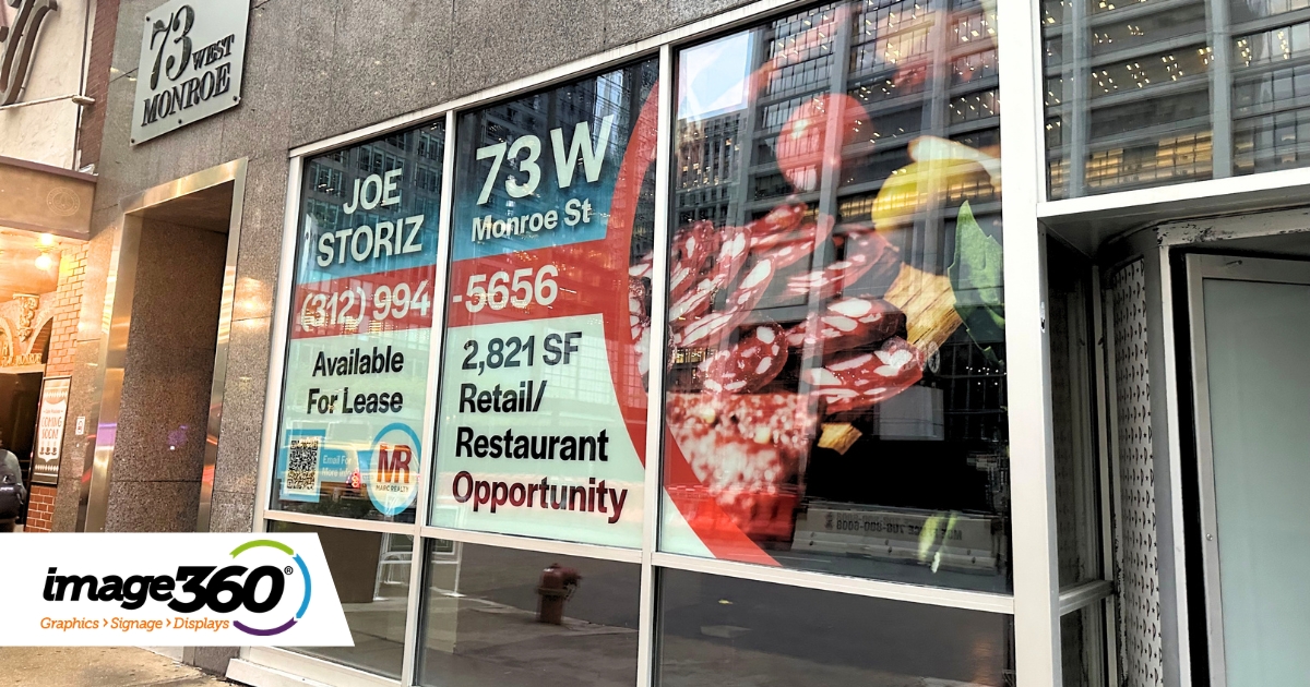image360chicago's tweet photo. Our team at Image360 - Chicago Loop installed this custom window wrap in downtown Chicago to help showcase a leasing opportunity for a future restaurant space.

https://t.co/KYJ4bE1ufw

#signs #graphics #displays #chicago #chicagodowntown #chicagoloop #image360 #image360chicago https://t.co/B7nRrac4ba