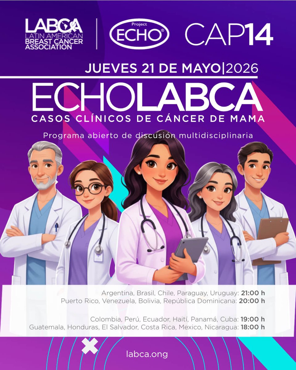 labca_ok's tweet photo. 🧬 ECHO-LABCA CAP14

Nuevo encuentro virtual de discusión multidisciplinaria sobre cáncer de mama.

🗓️ Jueves 21 de mayo
💻 Actividad abierta
Más información:
https://t.co/mj3i2vrIVU

#CancerDeMama #LABCA https://t.co/3t2JvtcxCu