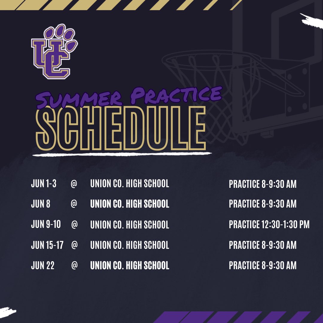 CoreyGarrett42's tweet photo. @KyleSandy355 The Union County Lady Panthers Basketball summer schedule is set! 

Come check us out! https://t.co/boyLuCsCfb