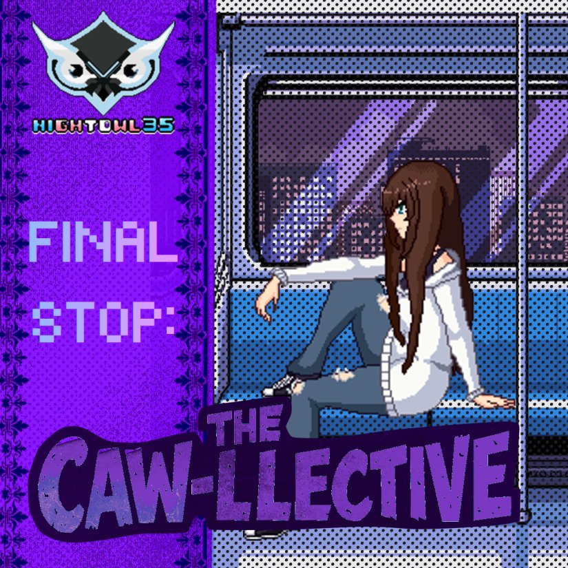 Cawllective's tweet photo. The traffic was busy she said, do train have traffic?

#VTuber #pixelart https://t.co/aacZKAulfr