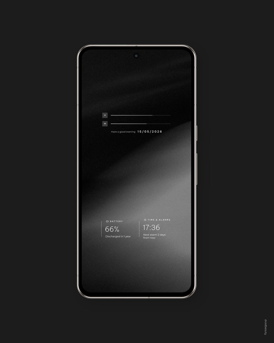 droidbeauty's tweet photo. Grisaille  |  vol. II ⬛

Widgets Evoque - no. 43/66

→ https://t.co/HuvfqeBgWz

#kwgt #setup #theme #design #minimal #monochrome #widget #ui #wallpaper #androidtheme https://t.co/uERaaOocln