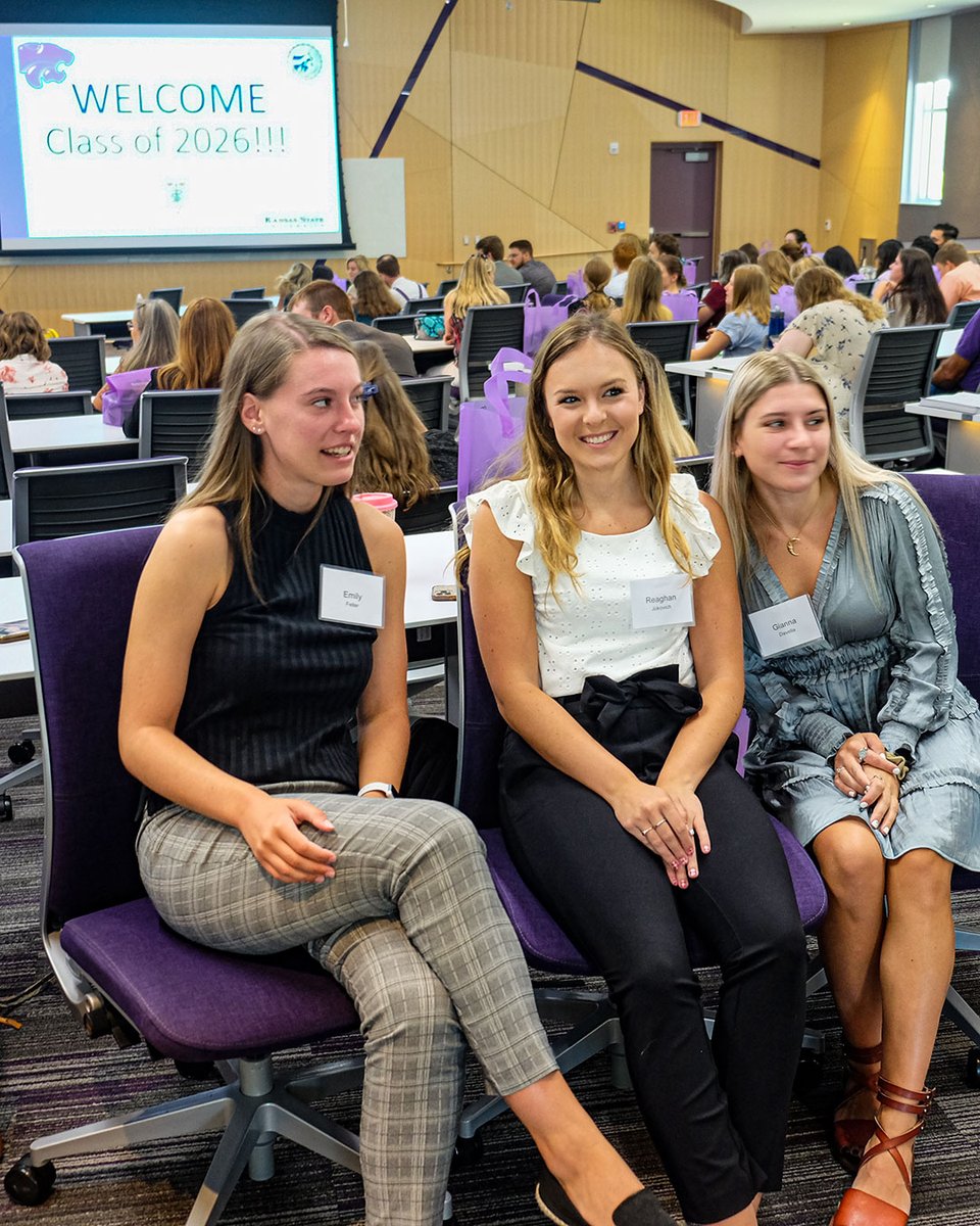 KSUCVM's tweet photo. Congrats to the #KState DVM class of 2026. Who remembers orientation back in August 2022. How fast did those four years go by? https://t.co/ZM67o4gRyF