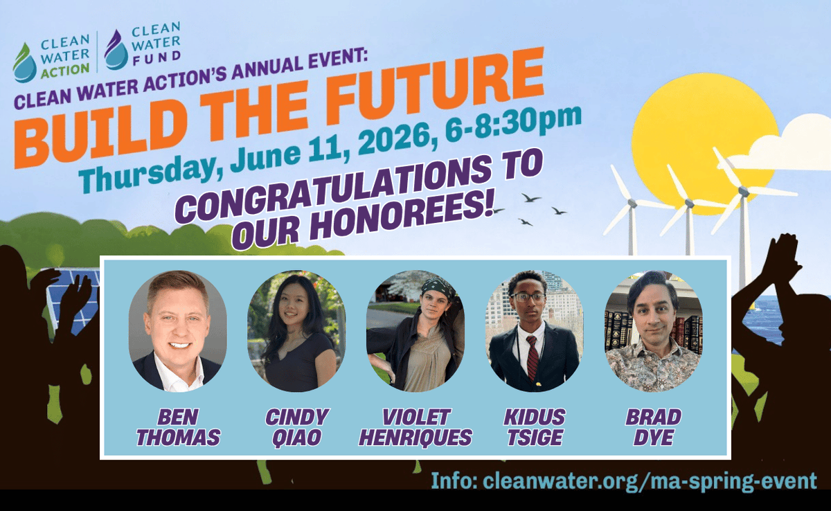 CleanH2OMA's tweet photo. Congrats to our 2026 environmental awardees!
We're throwing a party on June 11th...
Join us to celebrate the local heroes building a better future for Massachusetts!
https://t.co/GMtGRyQZqh https://t.co/oquD0yrAcu