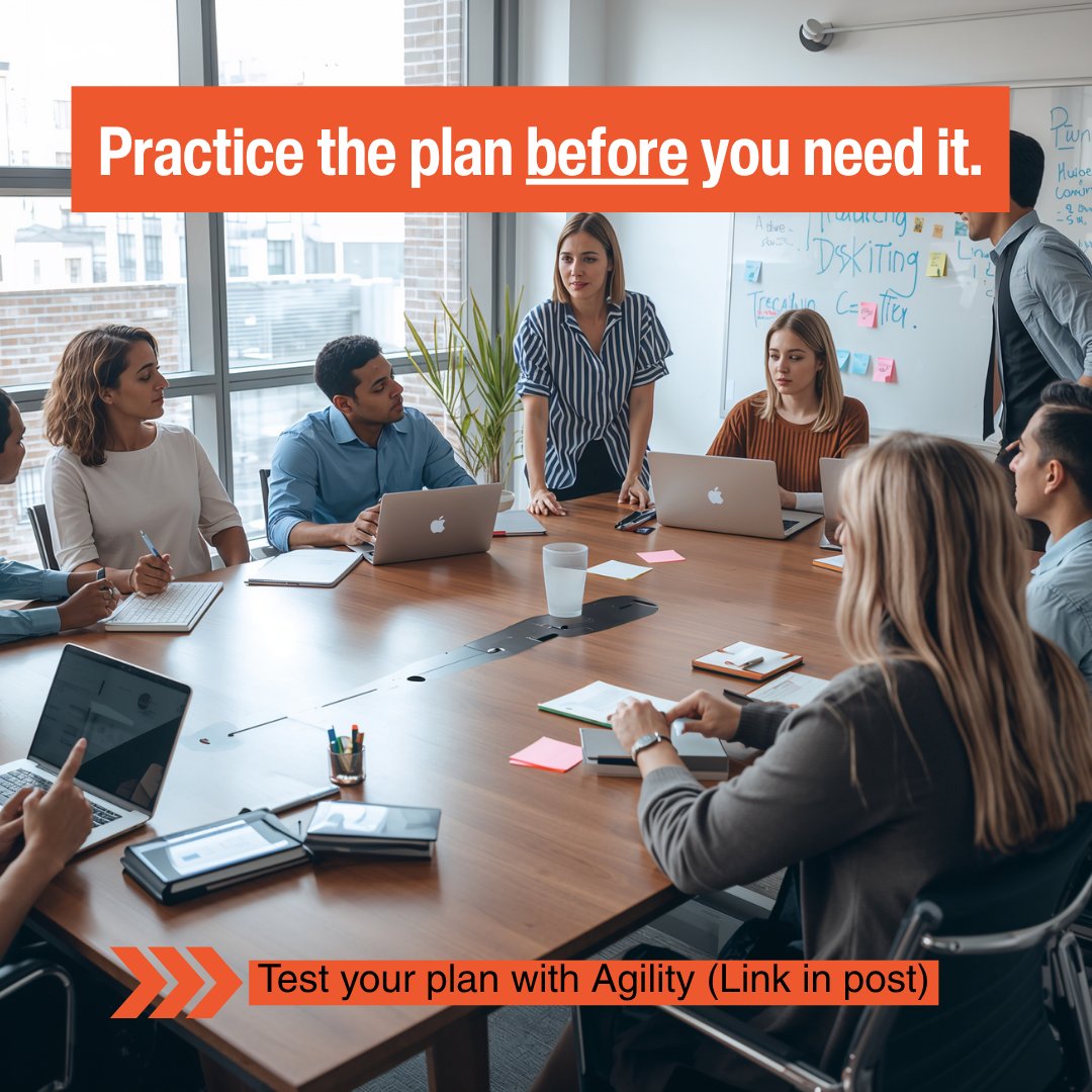 AgilityRecovery's tweet photo. When did your team last practice responding to a disaster?
If you can't remember, it's time for a tabletop exercise. We'll help you run one: https://t.co/a0jKurJNks

#tabletopexercise #businesscontinuity https://t.co/a1e9ddptYT