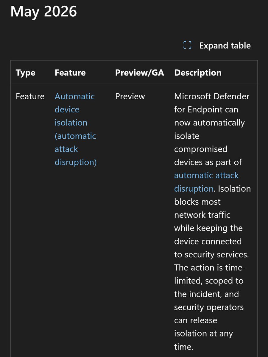 fabian_bader's tweet photo. Automatic device isolation as part of automatic attack disruption is now available in preview for Defender XDR https://t.co/r4Xk4D55qh