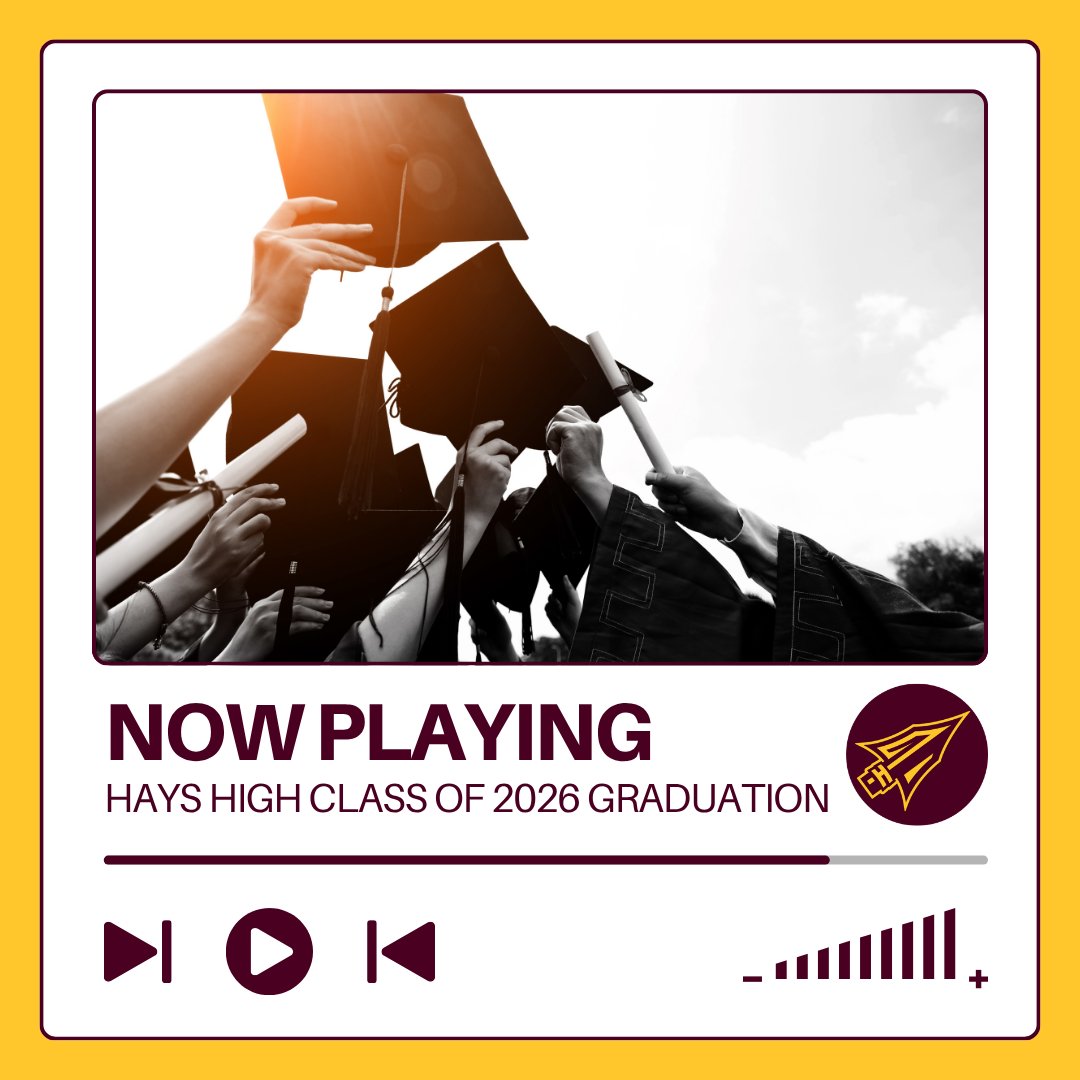 hays489's tweet photo. They did it!  Our Hays High Class of 2026 are ready to walk across the stage to the next chapter of their lives.  Join us as we celebrate the Class of 2026.

Livestream  here: https://t.co/AgsIpdP2lR

#EveryStudentEveryDay489 https://t.co/M4cSQXwE4N