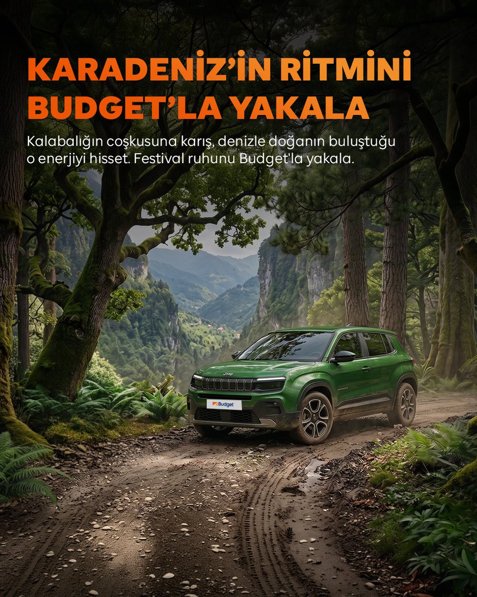BudgetTurkiye's tweet photo. Budget’la keşif dolu rotalar seni bekliyor 🍀 Yeşilin her tonuna, müziğin her ritmine ve yolculuğun en güzel anlarına doğru...
#BudgetTürkiye https://t.co/fSykluztLw