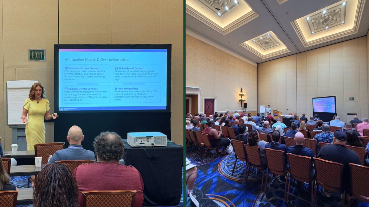 UTDInfoTech's tweet photo. Members of the @UT_Dallas IT team presenting at the HDI Conference this year!
From Help Desk to Hashtag: Using social media storytelling to strengthen IT culture &amp; engagement
From Data to Decisions: Turning service management data into actionable insights through reporting https://t.co/TnxnCe8at6