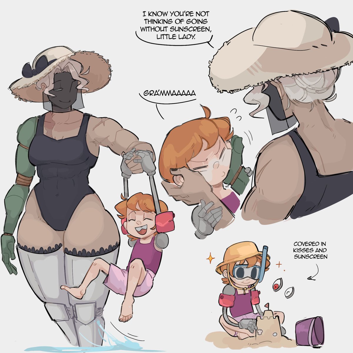 L_Solaria_'s tweet photo. the sunscreen is inevitable. #skullgirlsAU https://t.co/wftJwSerc3