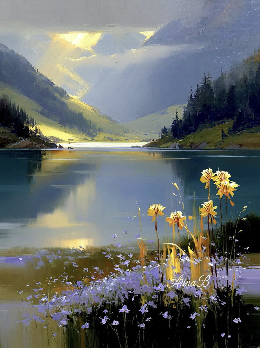 Aurora41155547's tweet photo. Serenity by the Lake
#Art #AIArt #Nature #Impressionism   #LightAndShadowArt #AestheticArt https://t.co/pZr3VjXoJZ
