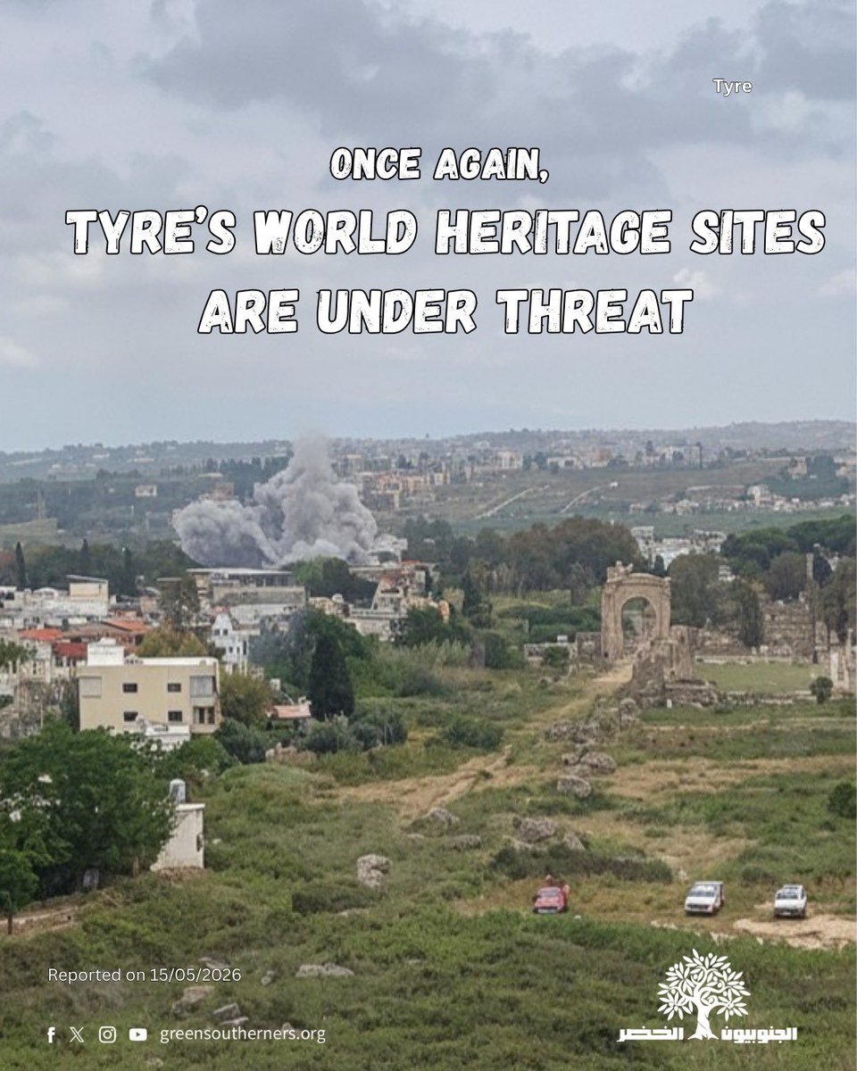 GreenSoutherns's tweet photo. 🚨 Today, once again, areas adjacent and close to Tyre’s @unesco World Heritage sites have come under Israءli attack.

The targeted area, adjacent to the Al-Bass archaeological site, includes Roman aqueducts, burial caves with remarkable frescoes, Phoenician remains dating https://t.co/MOzKDswyLg