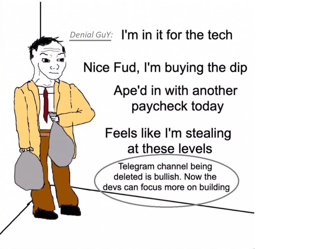 DaDai_Space's tweet photo. Crypto meme series:            
A denial guy, DYOR

#CryptoAcademy #CryptoSignals #Bitcoin #Altcoins #Blockchain #CryptoTrading #HODL #DeFi #NFT #Bullish #BearMarket #TradingTips #CryptoMeme #AltSeason #CryptoCommunity #Web3 #ETH #DYOR https://t.co/qsmZKam2wj