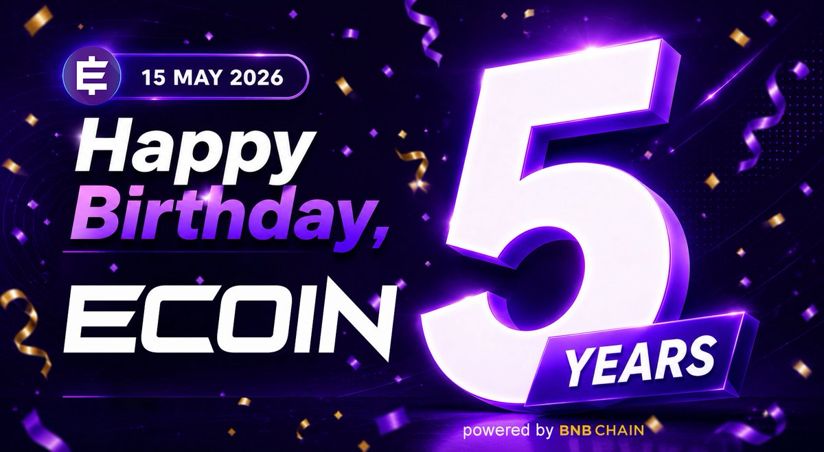 ECoin_Finance_'s tweet photo. 🎉 Today, #EcoinFinance turns 5 years old.

What started as an idea became an ecosystem.

Over these 5 years, we achieved many milestones — including @ecoin_wallet, our hub preparing the foundation for the next major steps ahead. 🚀

Thank you for being part of this journey. 💙 https://t.co/X9WxSqkqKF