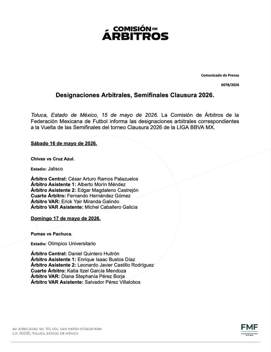 Comisión de Árbitros tweet media