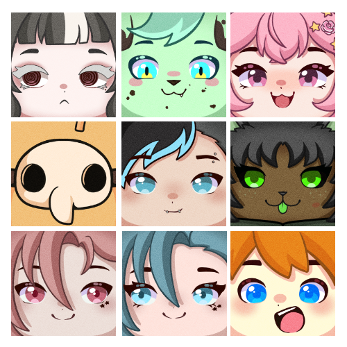 UriSasuri's tweet photo. Square pfps I've made so far! ✏️

Im thinking of making more so you're still free to drop your PNG if you want to get cubed too!

🔁 + ❤️ appreciated!

#VgenComms #Vtubers https://t.co/B6yW6sx598