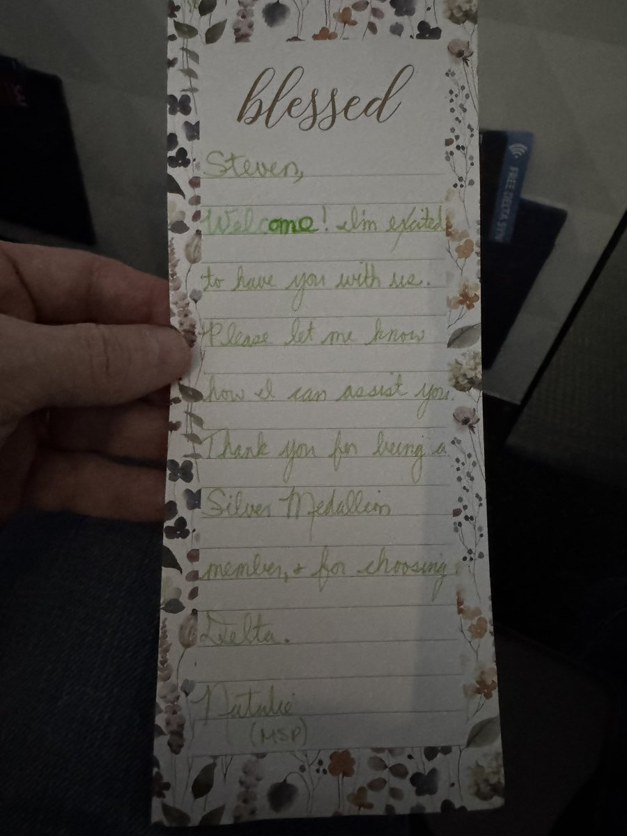 stevenalch's tweet photo. Customer service and client appreciation are critical in every industry.  We all know that but often make it more complicated than it needs to be. This is an example of next level appreciation from a recent @Delta flight. Thanks to Natalie for a great flight. Wow! https://t.co/eEssXXAiP9