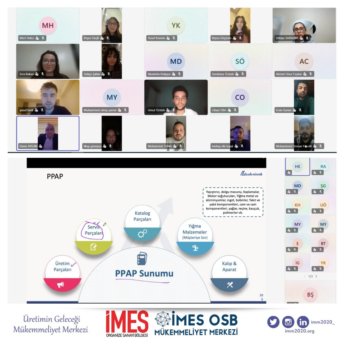 imm2020_'s tweet photo. İMES OSB Mükemmeliyet Merkezimizde; İstihdam Garantili Mühendis Geliştirme Programları kapsamında, APQP-PPAP-V3(İleri Ürün Kalite Planlanması-Ürün Parça Onay Prosesi)CP-V1(Kontrol Plan) Eğitimi yoğun katılımlar ile başarıyla tamamlandı. https://t.co/SLX7zXfs5Z