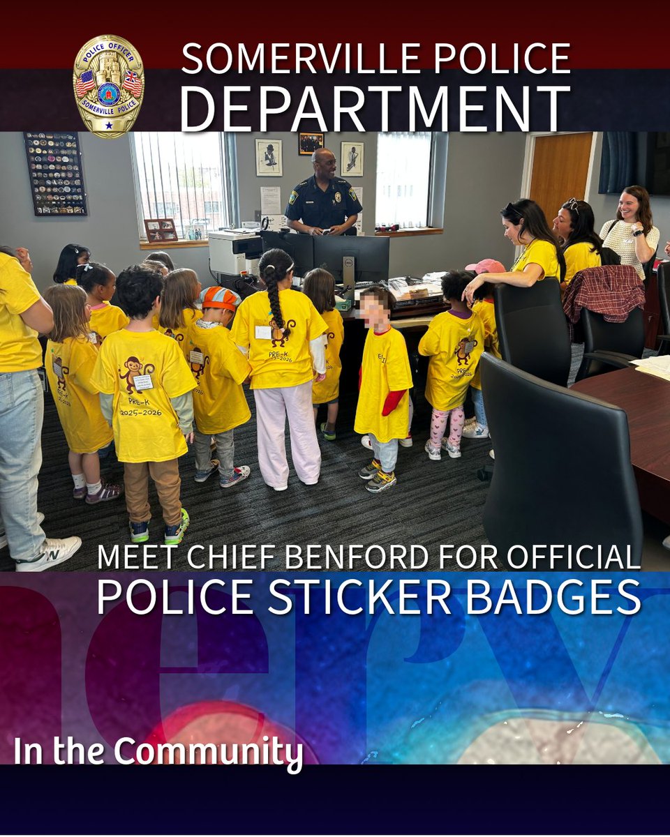 SomervillePD's tweet photo. SPD in the Community!

The Somerville Police and Fire departments teamed up for an epic, hands-on field trip with Capuano School pre-K students! Thank you Capuano School for allowing us the opportunity to talk with the kids about how great a career in public safety can be! https://t.co/icClShoEDR